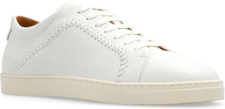 Giorgio Armani Leren sneakers Beige Heren