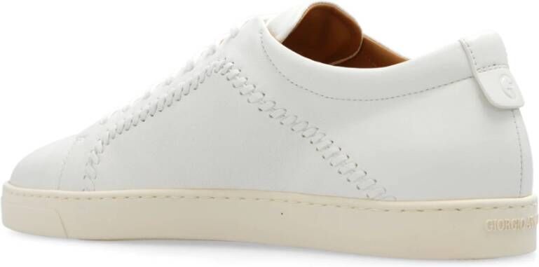 Giorgio Armani Leren sneakers Beige Heren