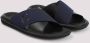 Giorgio Armani Zwarte Leren Sandalen voor Mannen Blue Heren - Thumbnail 6