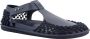 Giorgio Armani Zwarte Leren Sandalen Gegraveerd Logo Black Heren - Thumbnail 2