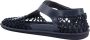 Giorgio Armani Zwarte Leren Sandalen Gegraveerd Logo Black Heren - Thumbnail 3