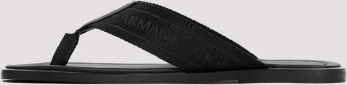 Giorgio Armani Zwarte Sandalen voor Mannen Ss24 Black Heren