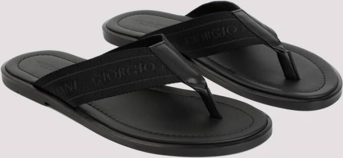 Giorgio Armani Zwarte Sandalen voor Mannen Ss24 Black Heren