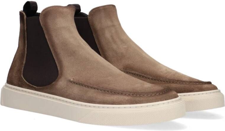 Giorgio Taupe Suede Chelsea Boots Elegant Design Beige Heren