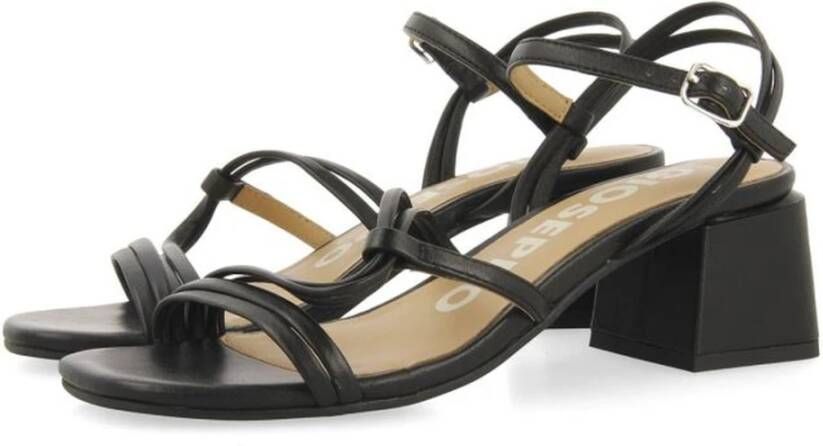 Gioseppo Gestreepte hoge hak sandalen Black Dames