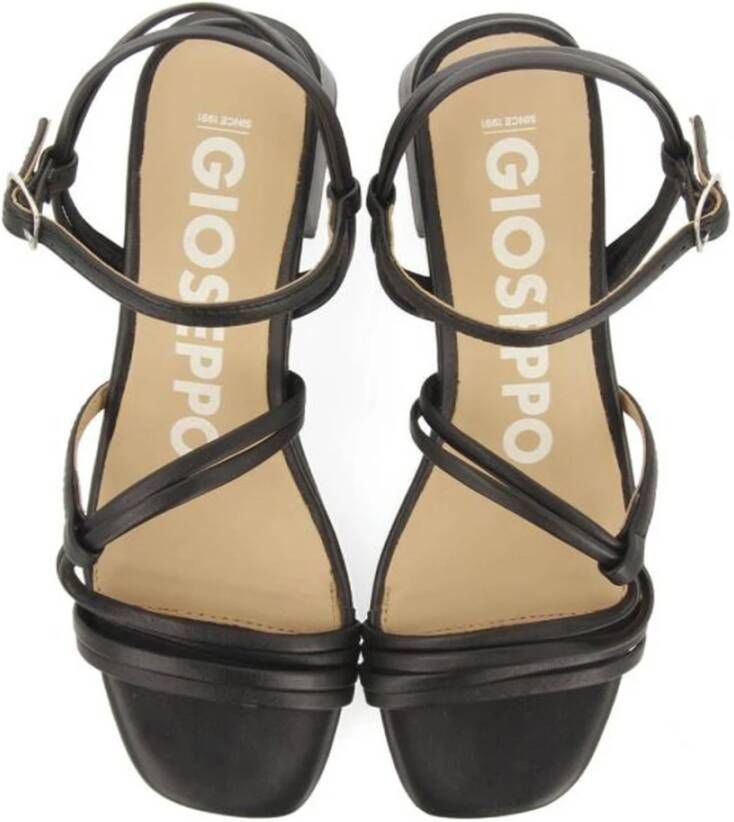 Gioseppo Gestreepte hoge hak sandalen Black Dames