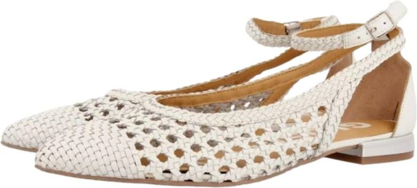 Gioseppo Gevlochten Leren Ballet Flats voor Vrouwen White Dames