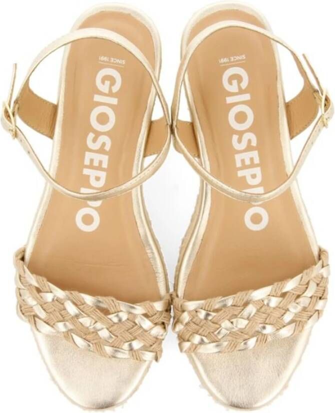 Gioseppo Gevlochten Leren Sandaal Sunol Beige Dames