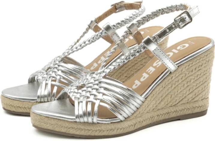 Gioseppo Zilveren Sleehak Sandalen Gray Dames