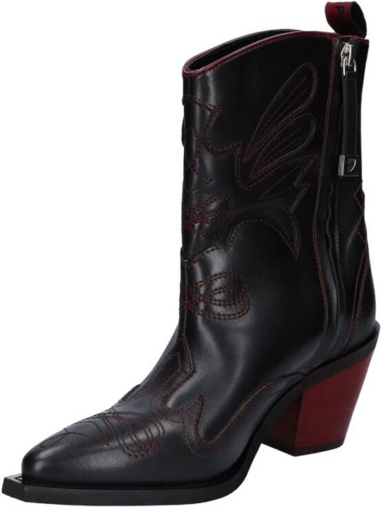 Gioseppo Zwarte Leren Cowboylaarzen Vrouwen Black Dames