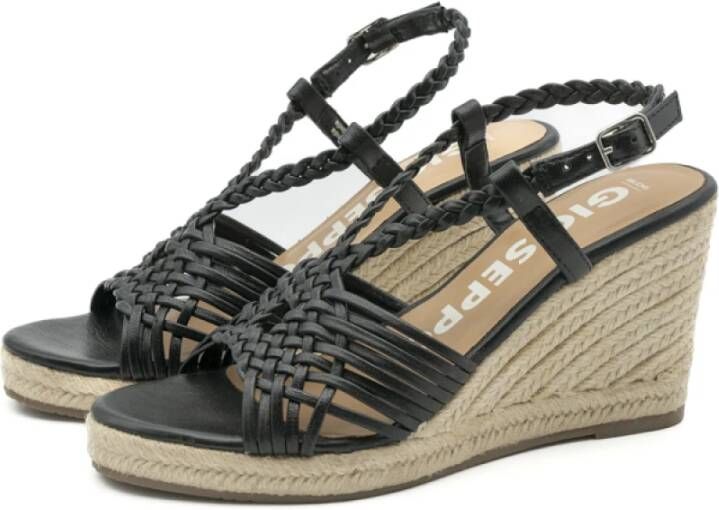 Gioseppo Zwarte Sleehak Sandalen Black Dames