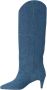 Gisel Moire Denim Platte Schoenen Puntige Stiletto Hak Blue Dames - Thumbnail 3