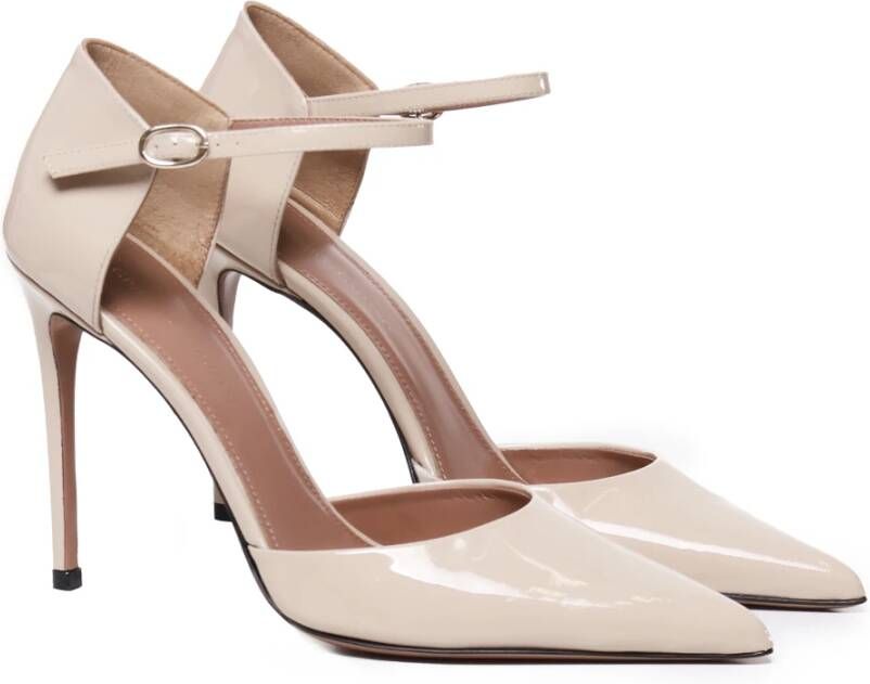 Giuliano Galiano Beige Patent Leren Hakken met Enkel Gesp Beige Dames