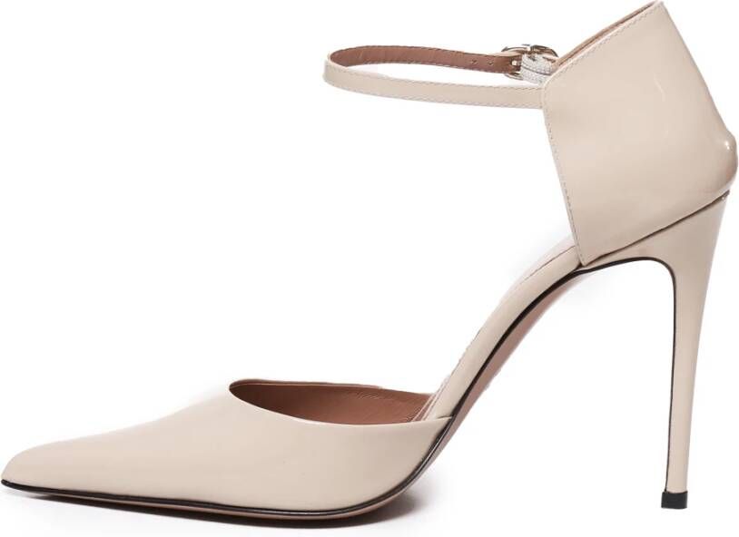 Giuliano Galiano Beige Patent Leren Hakken met Enkel Gesp Beige Dames