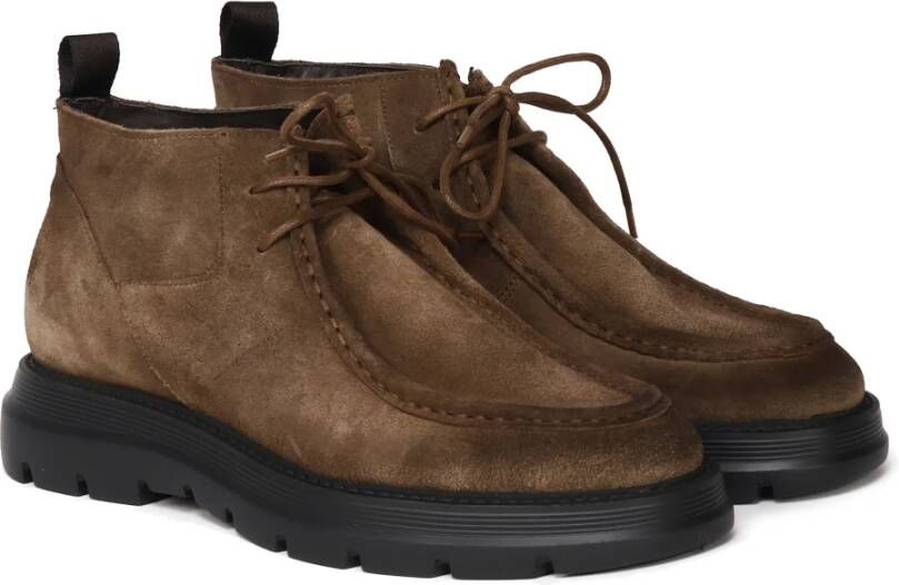 Giuliano Galiano Bruine Suède Platte Schoenen Brown Heren