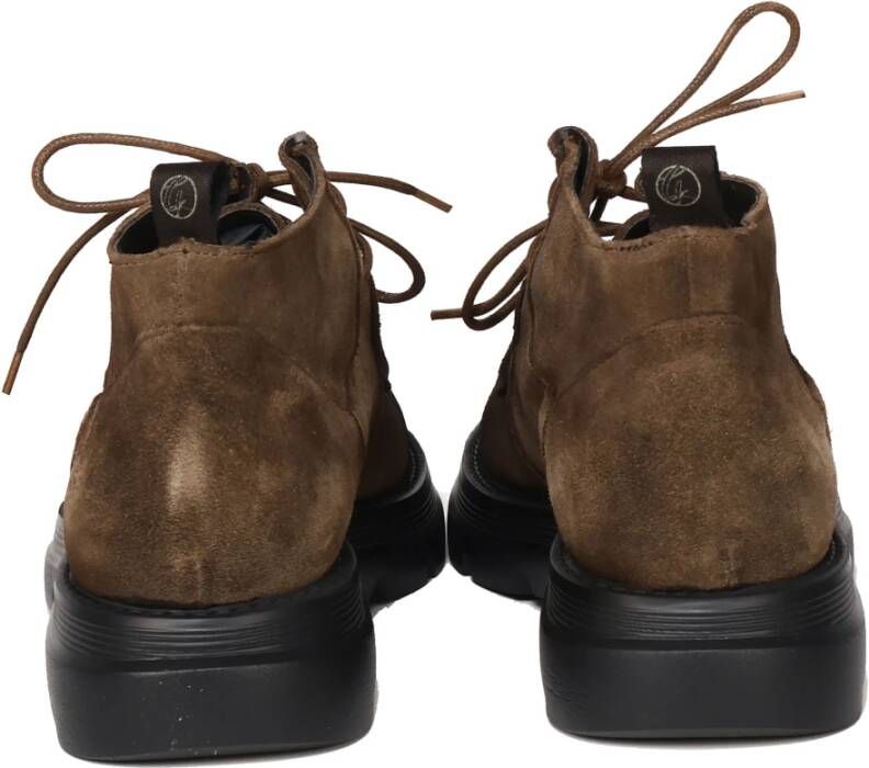 Giuliano Galiano Bruine Suède Platte Schoenen Brown Heren