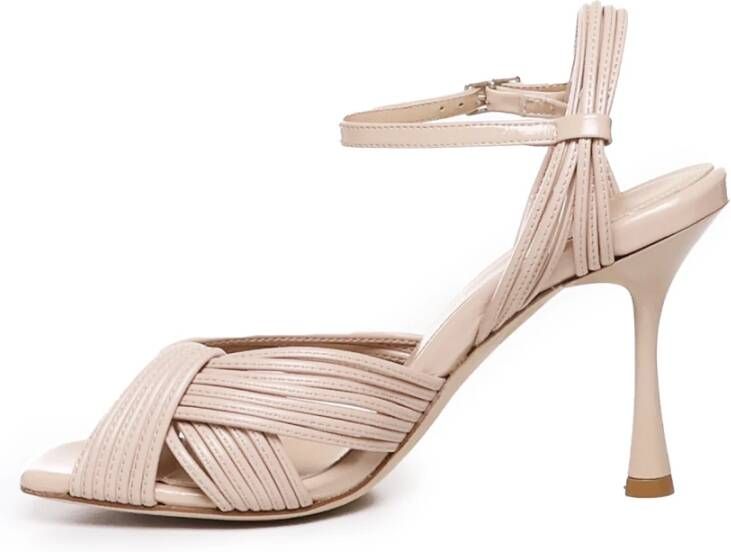 Giuliano Galiano Gedrapeerde Nude Sandalen Beige Dames