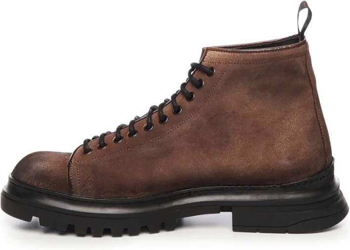 Giuliano Galiano Italiaanse Tabakkleurige Veterschoenen Brown Heren