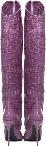 Giuliano Galiano Krokodillenprint Leren Laarzen Violet Kleur Purple Dames