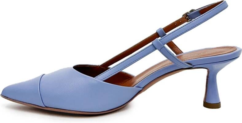 Giuliano Galiano Leren slingback met geometrische hak Blue Dames