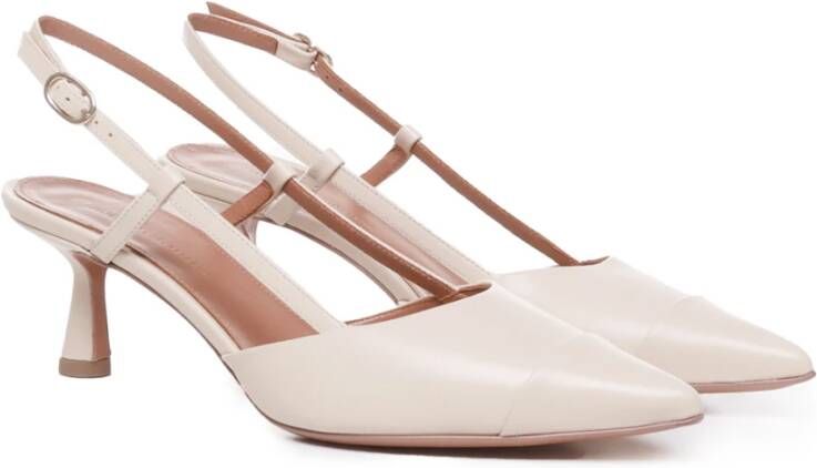 Giuliano Galiano Leren Slingback Pumps met Geometrische Hak Pink Dames