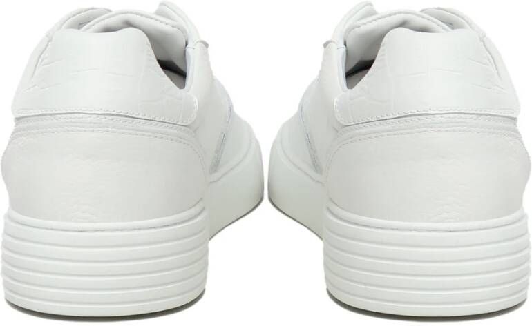 Giuliano Galiano Witte leren sneakers met logo White Heren