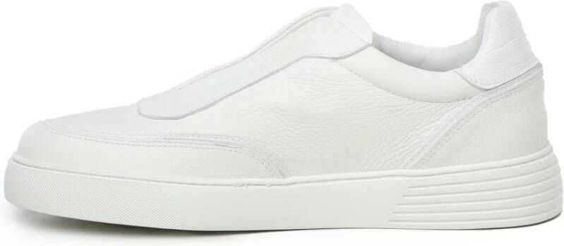 Giuliano Galiano Witte leren sneakers met logo White Heren