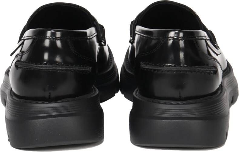 Giuliano Galiano Zwarte Leren Loafers Verfeffect Black Heren