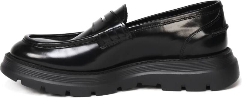 Giuliano Galiano Zwarte Leren Loafers Verfeffect Black Heren