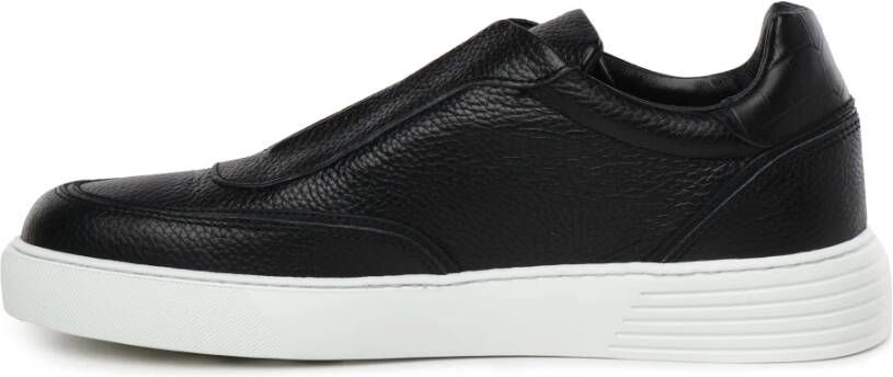 Giuliano Galiano Zwarte leren sneakers met logo Black Heren