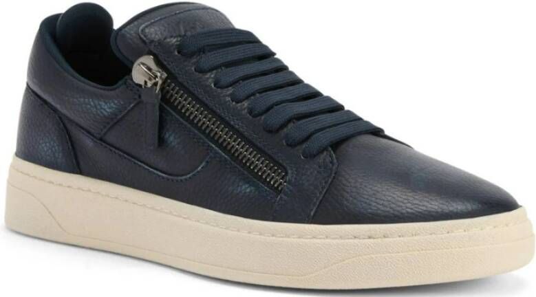 giuseppe zanotti Blauwe Veterschoenen met Zijritsen Blue Heren