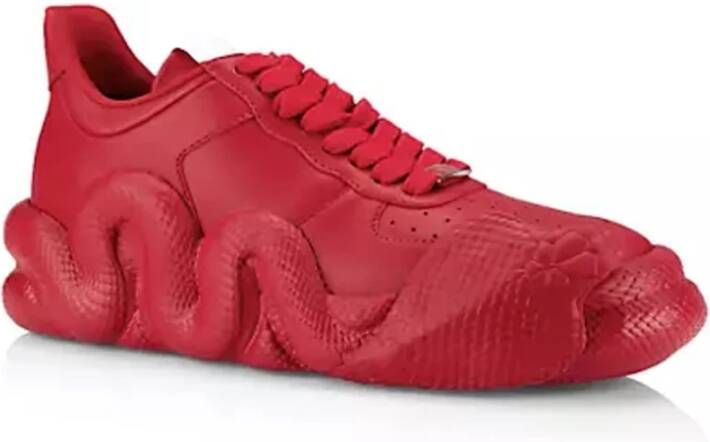 giuseppe zanotti Cobra Sneakers met Geperforeerd Detail Red Heren