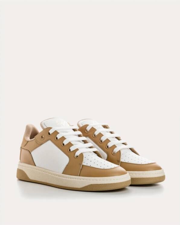 giuseppe zanotti Dynamische witte leren sneakers Beige Heren