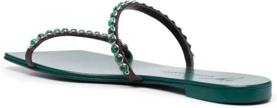 giuseppe zanotti Flat Sandals Green Dames