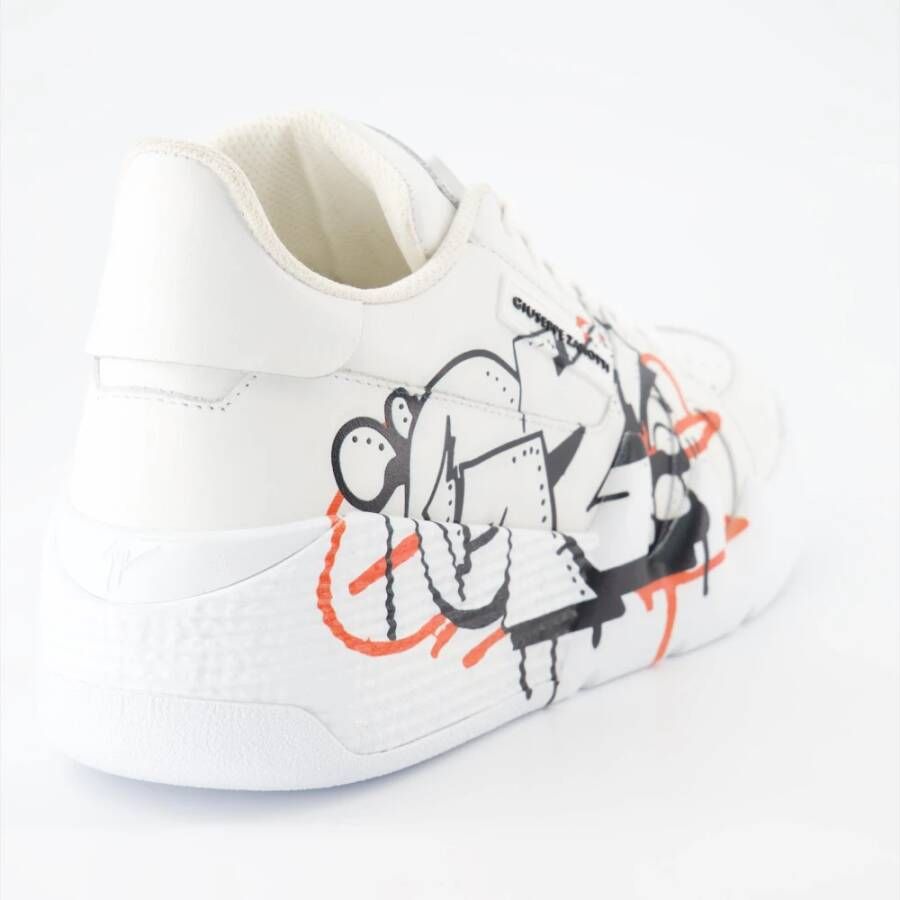 giuseppe zanotti Graffiti Leren Veterschoenen White Dames