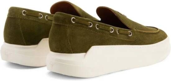 giuseppe zanotti Groene Casual Loafers Slip On Green Heren