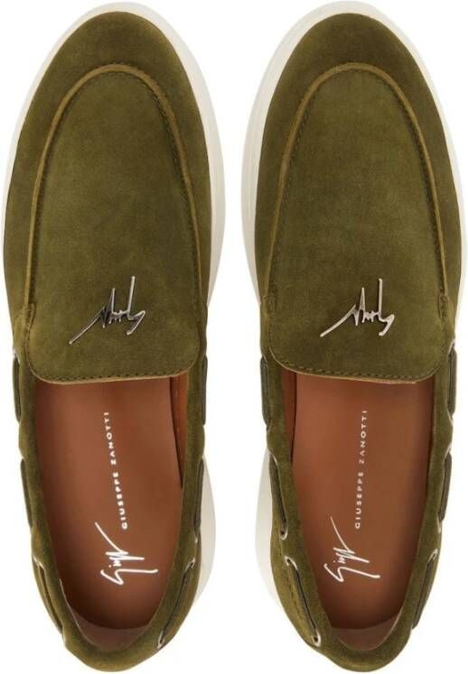 giuseppe zanotti Groene Casual Loafers Slip On Green Heren