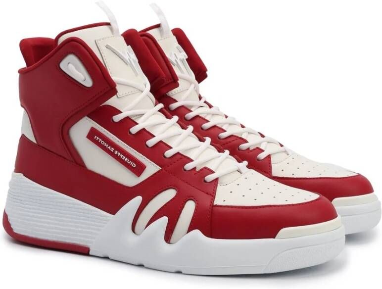 giuseppe zanotti Hoge Sneakers met Geperforeerd Detail Red Heren