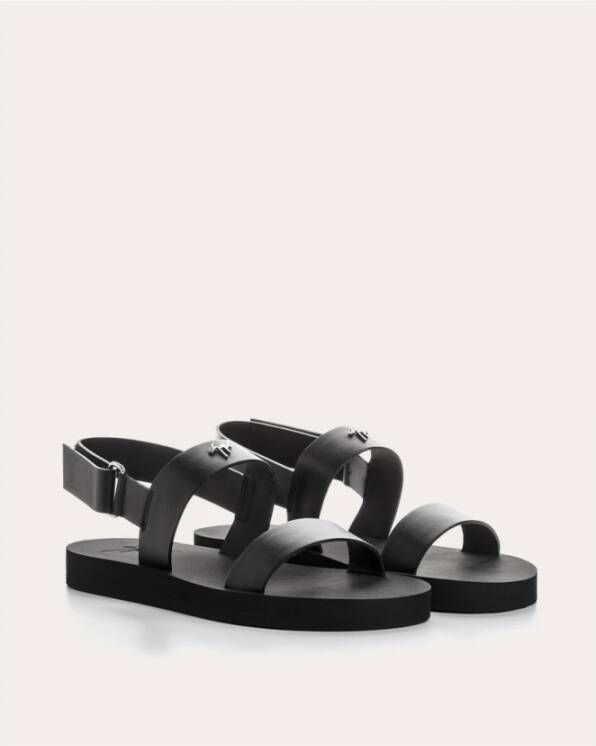 giuseppe zanotti Hoogwaardige leren sandalen Black Heren