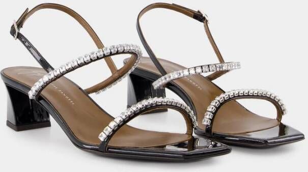 giuseppe zanotti Kristallen Sandalen Zwart Leer Black Dames