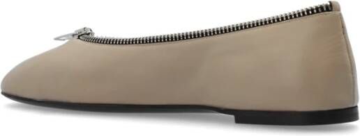 giuseppe zanotti Leren balletflats Beige Dames