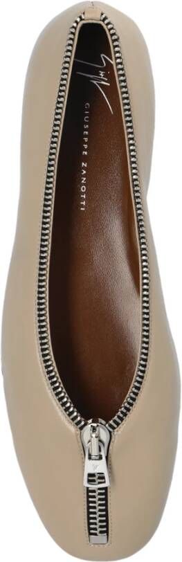 giuseppe zanotti Leren balletflats Beige Dames