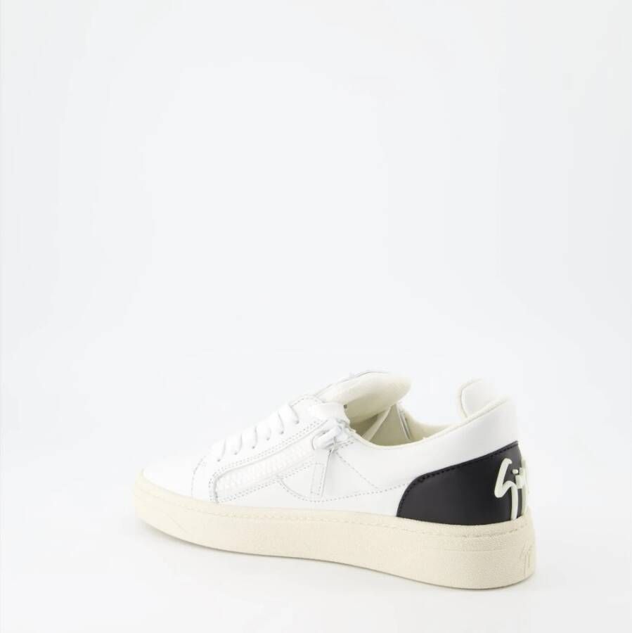 giuseppe zanotti Leren High-Top Sneakers met Rits White Dames