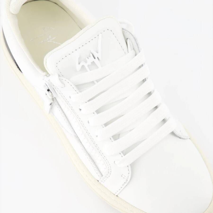 giuseppe zanotti Leren High-Top Sneakers met Rits White Dames