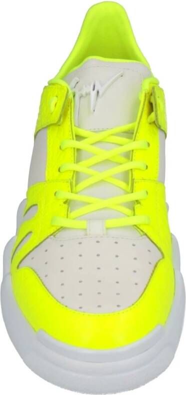 giuseppe zanotti Leren Sneakers met Geperforeerd Detail White Heren