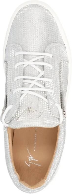 giuseppe zanotti London Sneakers met Zijrits Sluiting Gray Dames