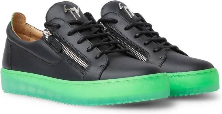 giuseppe zanotti Londen Leren Sneakers Black Heren