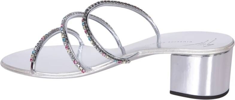 giuseppe zanotti Metallic Sandalen voor Vrouwen Gray Dames