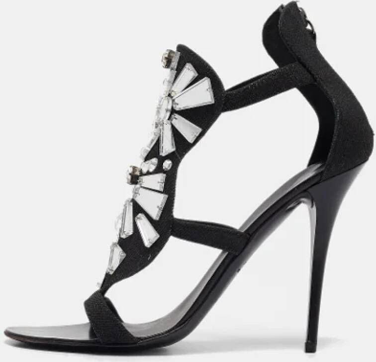 Giuseppe Zanotti Pre-owned Canvas sandals Black Dames