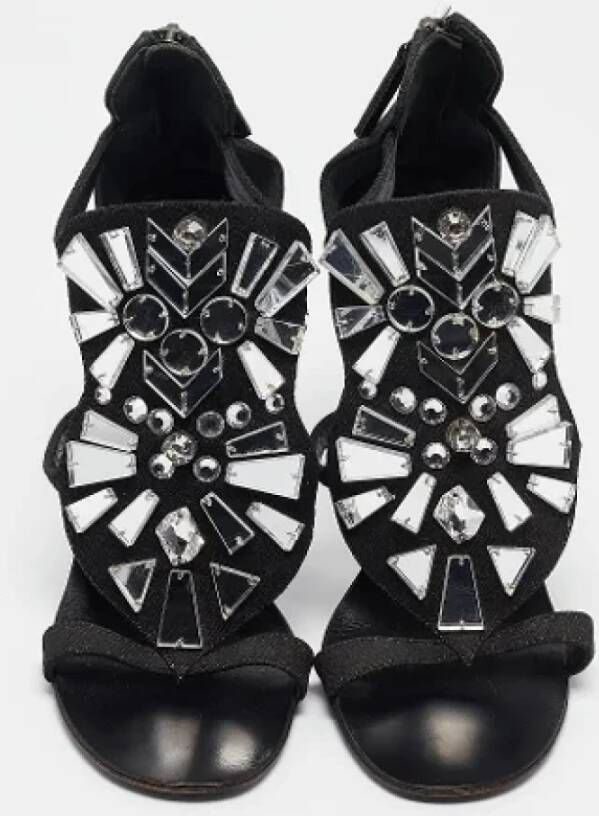 Giuseppe Zanotti Pre-owned Canvas sandals Black Dames